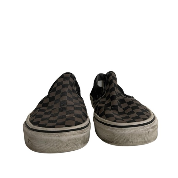 Vans Off The Wall Checkerboard Slip On Mens 10.5 Sneakers Black Gray - Picture 9 of 15